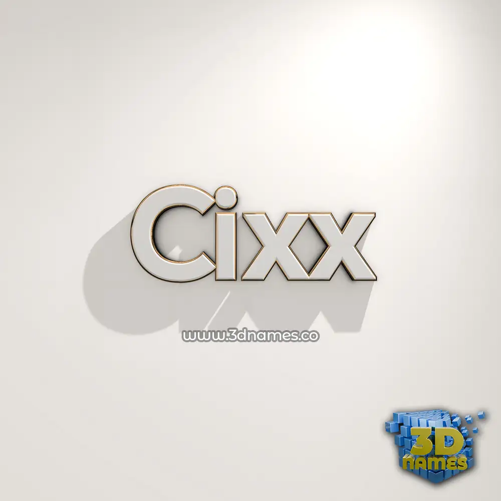 cixx in White Logo Warm style - 3D name wallpaper