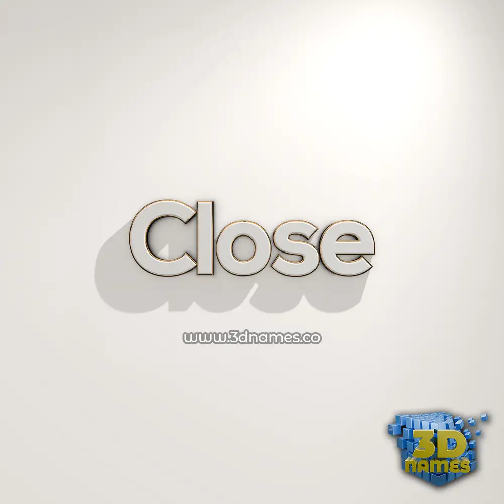 close in White Logo Warm style - 3D name wallpaper