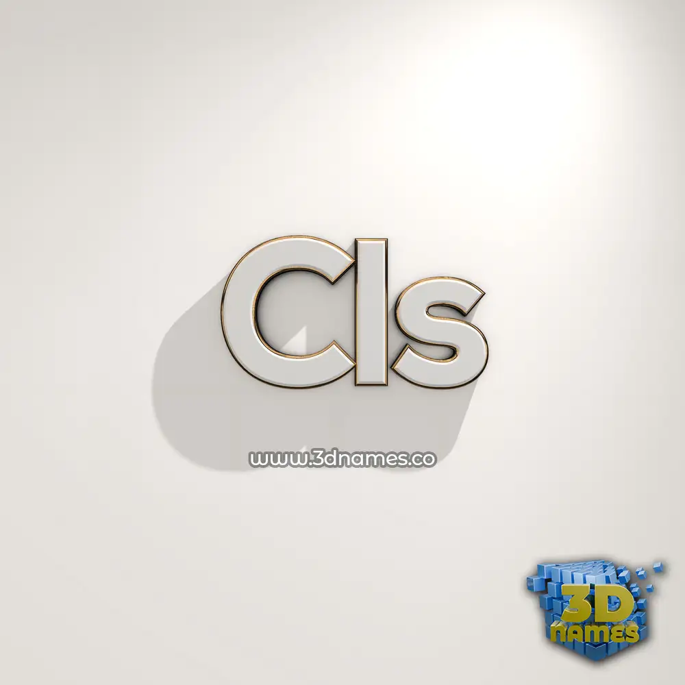 cls in White Logo Warm style - 3D name wallpaper