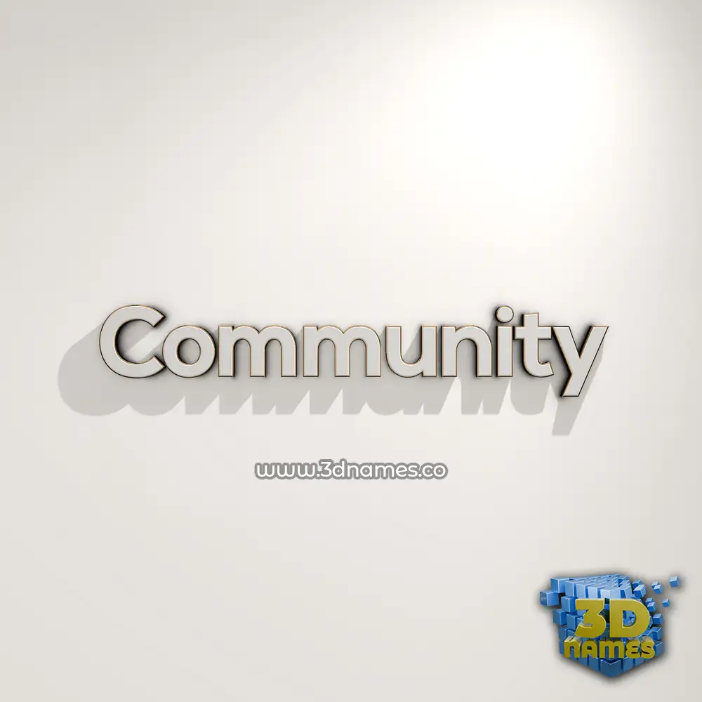community in White Logo Warm style - 3D name wallpaper