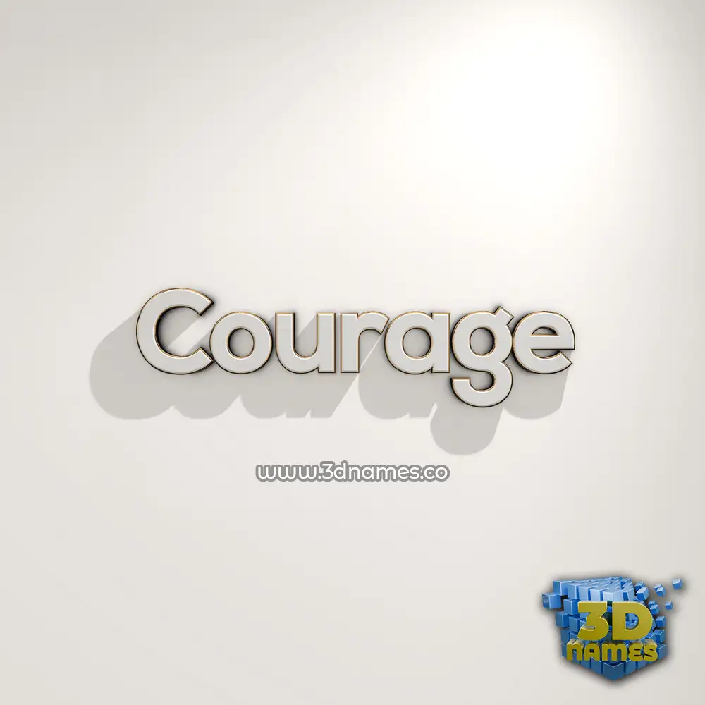courage in White Logo Warm style - 3D name wallpaper