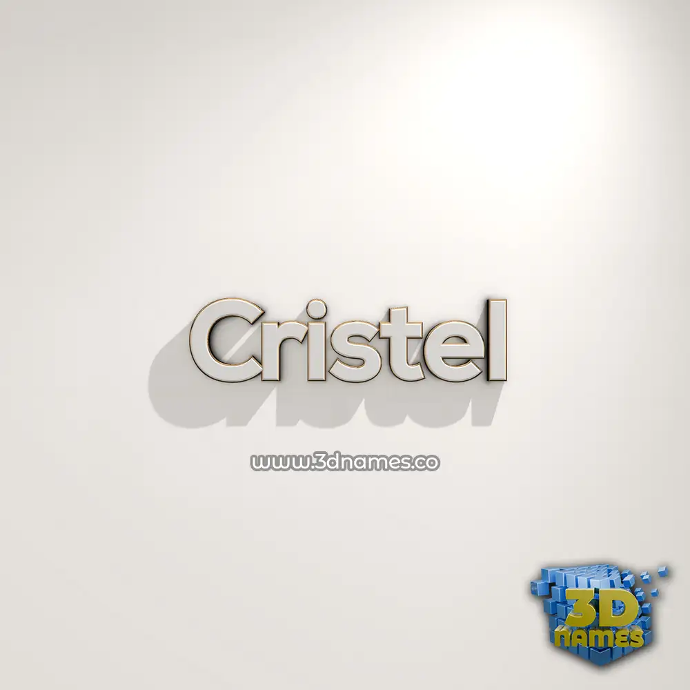 cristel in White Logo Warm style - 3D name wallpaper