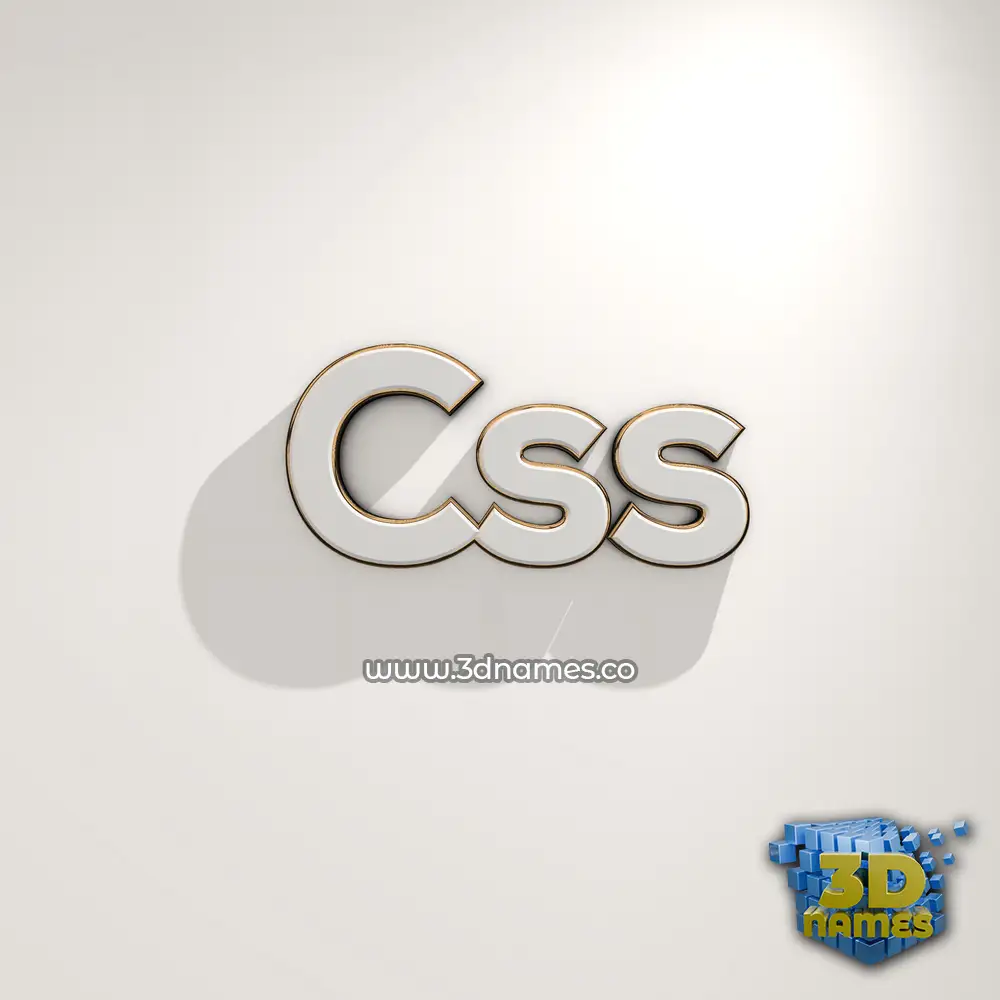 css in White Logo Warm style - 3D name wallpaper