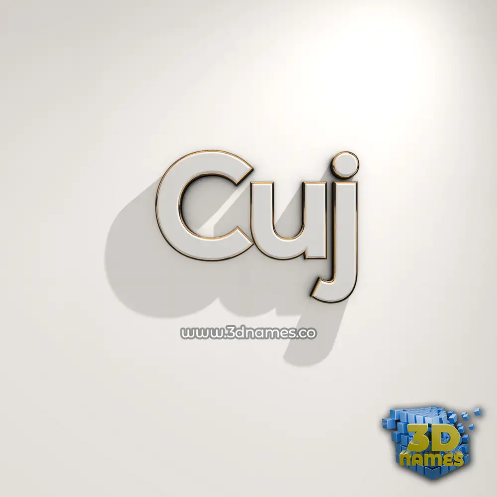 cuj in White Logo Warm style - 3D name wallpaper
