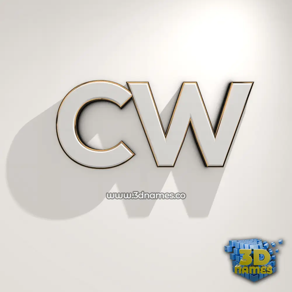 cw in White Logo Warm style - 3D name wallpaper
