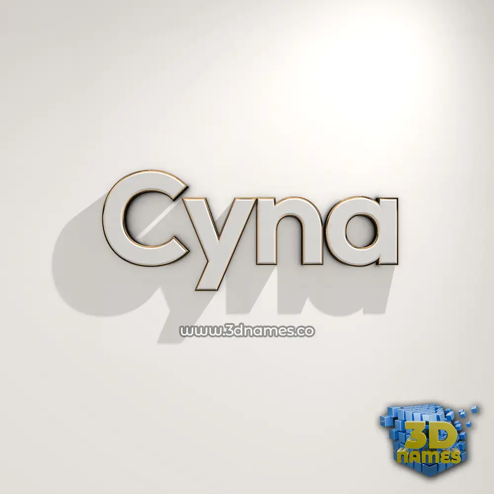 cyna in White Logo Warm style - 3D name wallpaper
