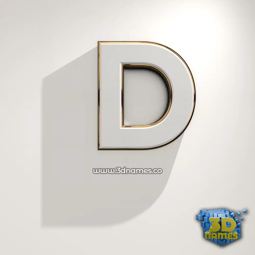 d in White Logo Warm style - 3D name wallpaper