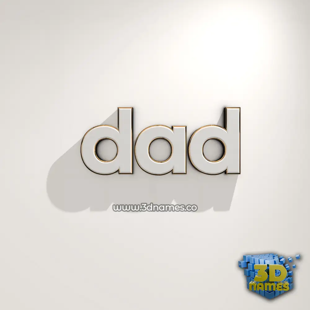 dad in White Logo Warm style - 3D name wallpaper
