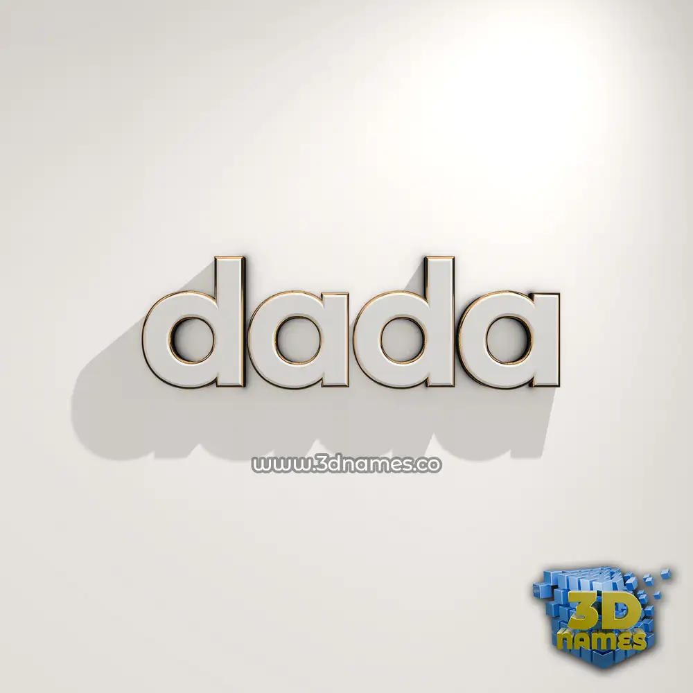 dada in White Logo Warm style - 3D name wallpaper