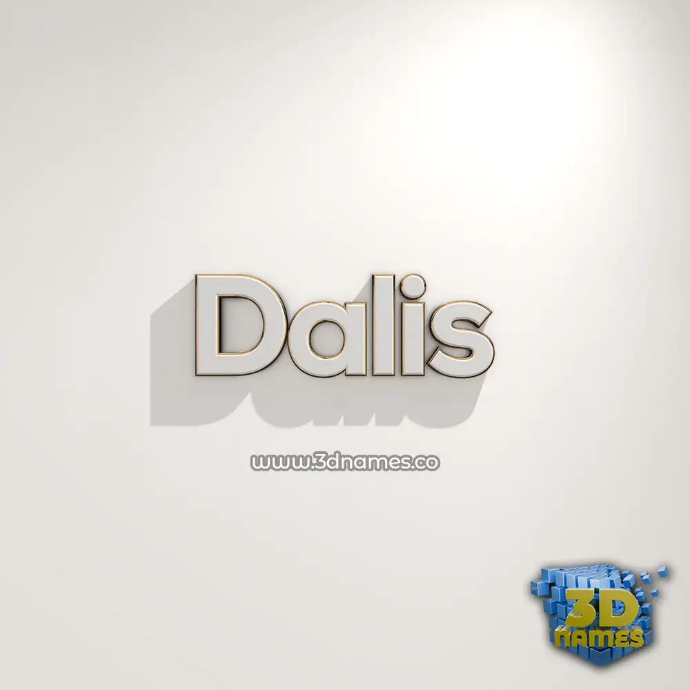 dalis in White Logo Warm style - 3D name wallpaper
