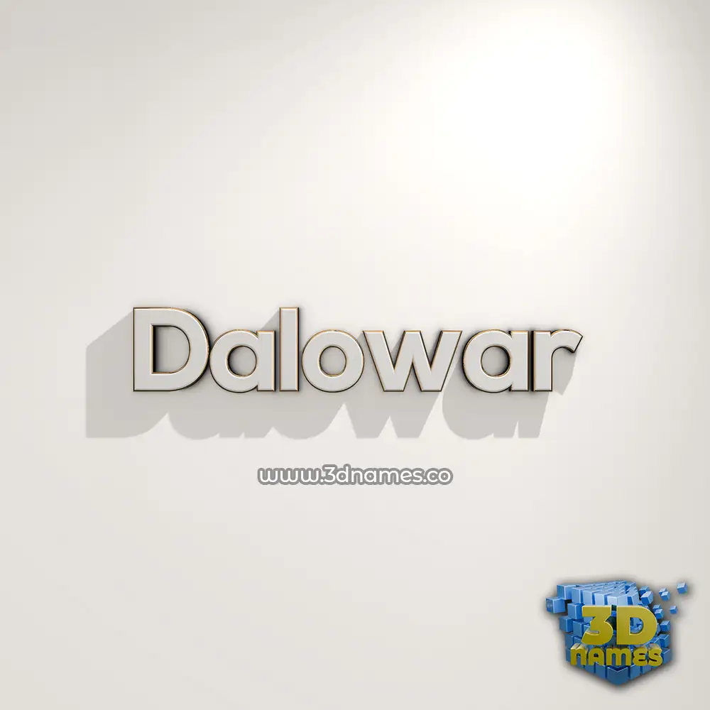 dalowar in White Logo Warm style - 3D name wallpaper
