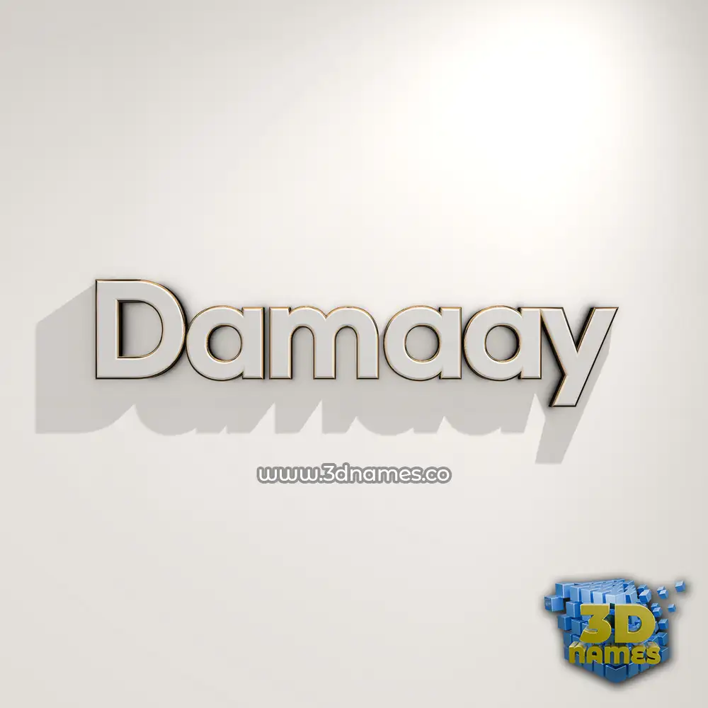 damaay in White Logo Warm style - 3D name wallpaper