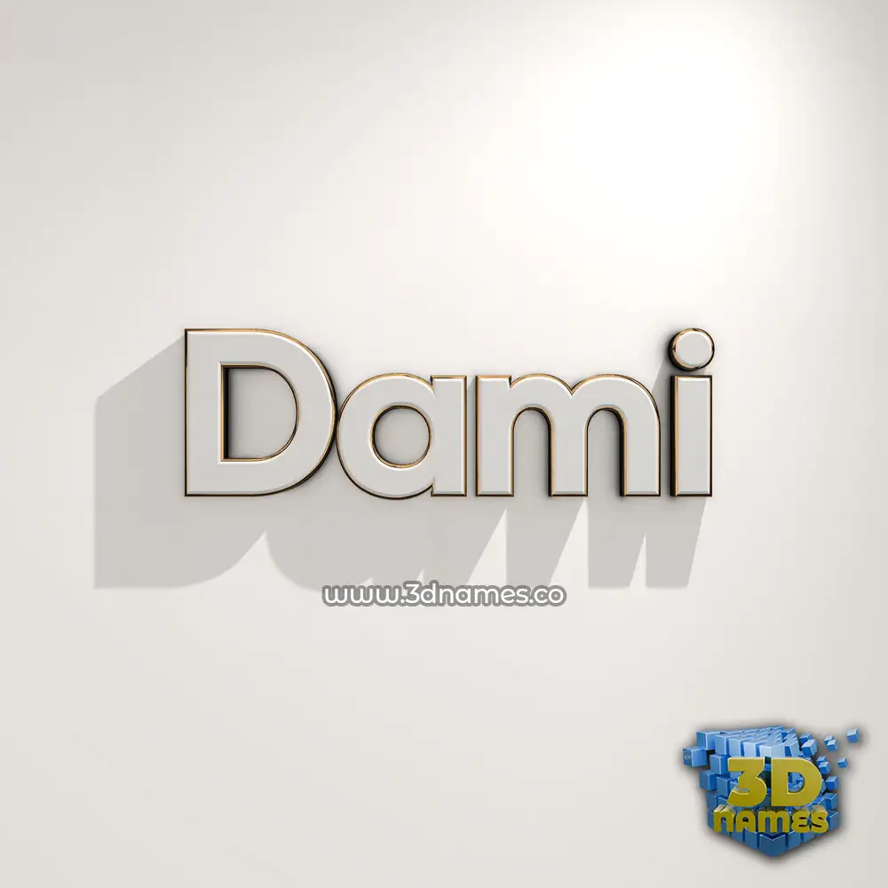 dami in White Logo Warm style - 3D name wallpaper