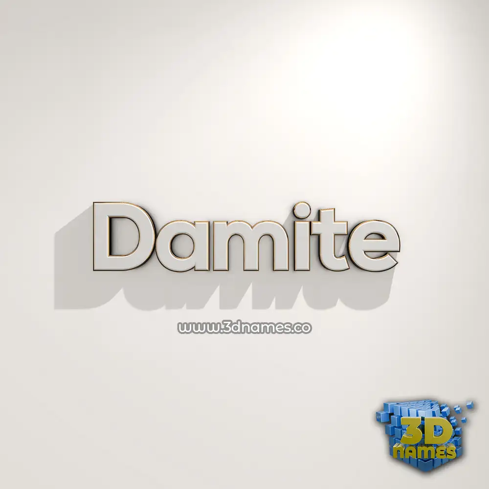 damite in White Logo Warm style - 3D name wallpaper