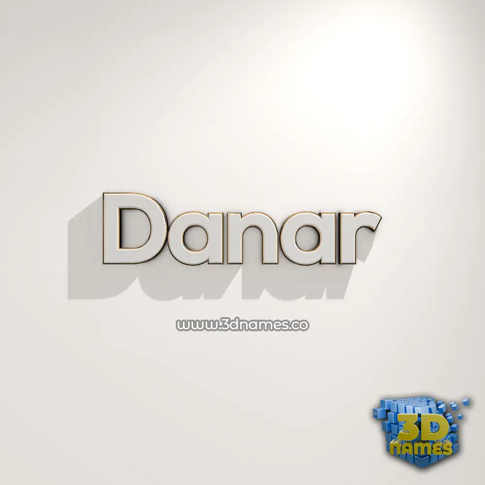 danar in White Logo Warm style - 3D name wallpaper