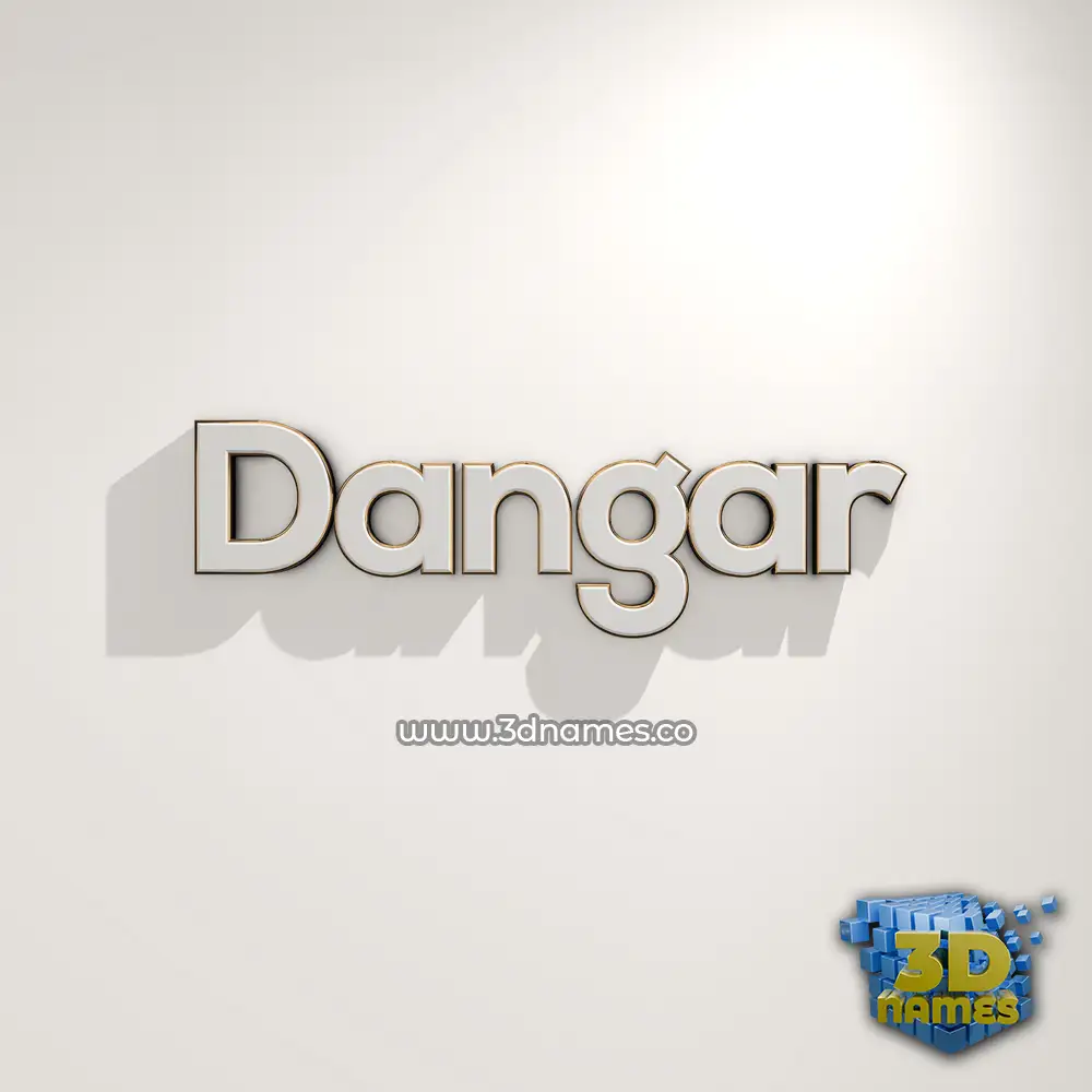 dangar in White Logo Warm style - 3D name wallpaper