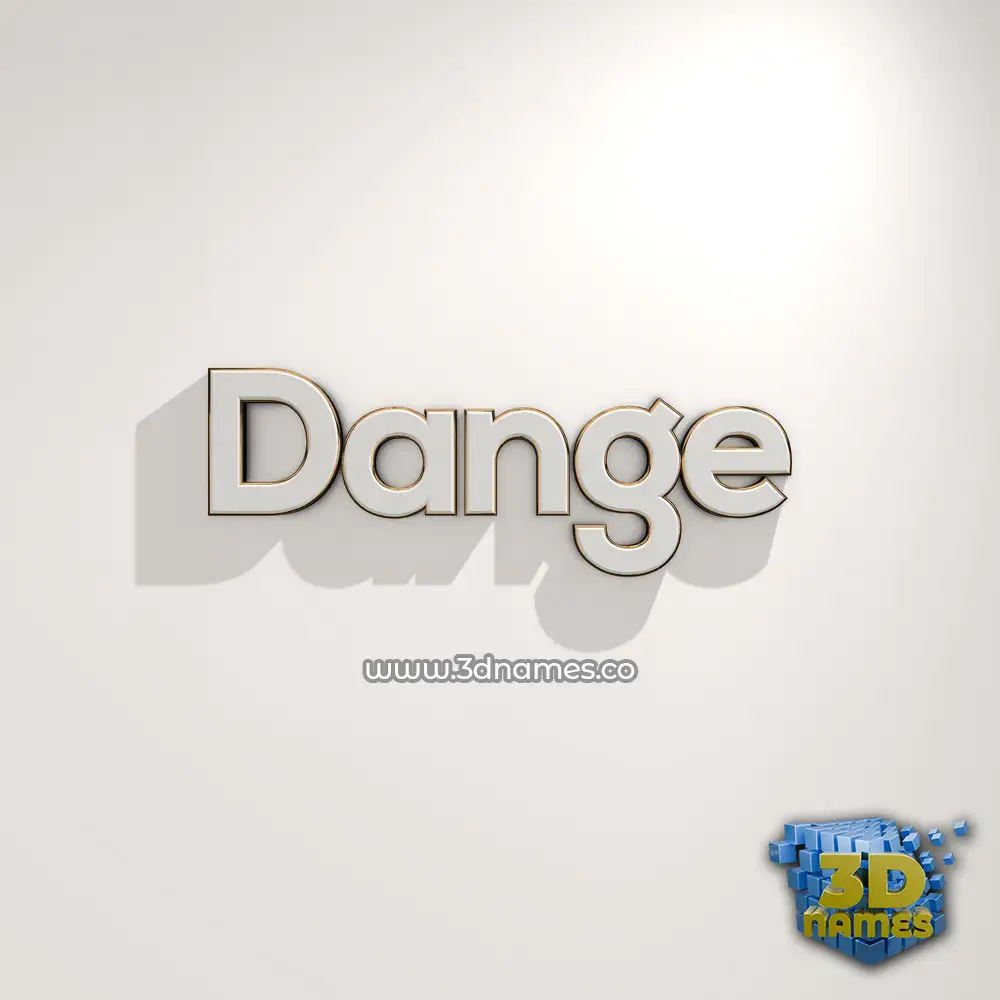 dange in White Logo Warm style - 3D name wallpaper