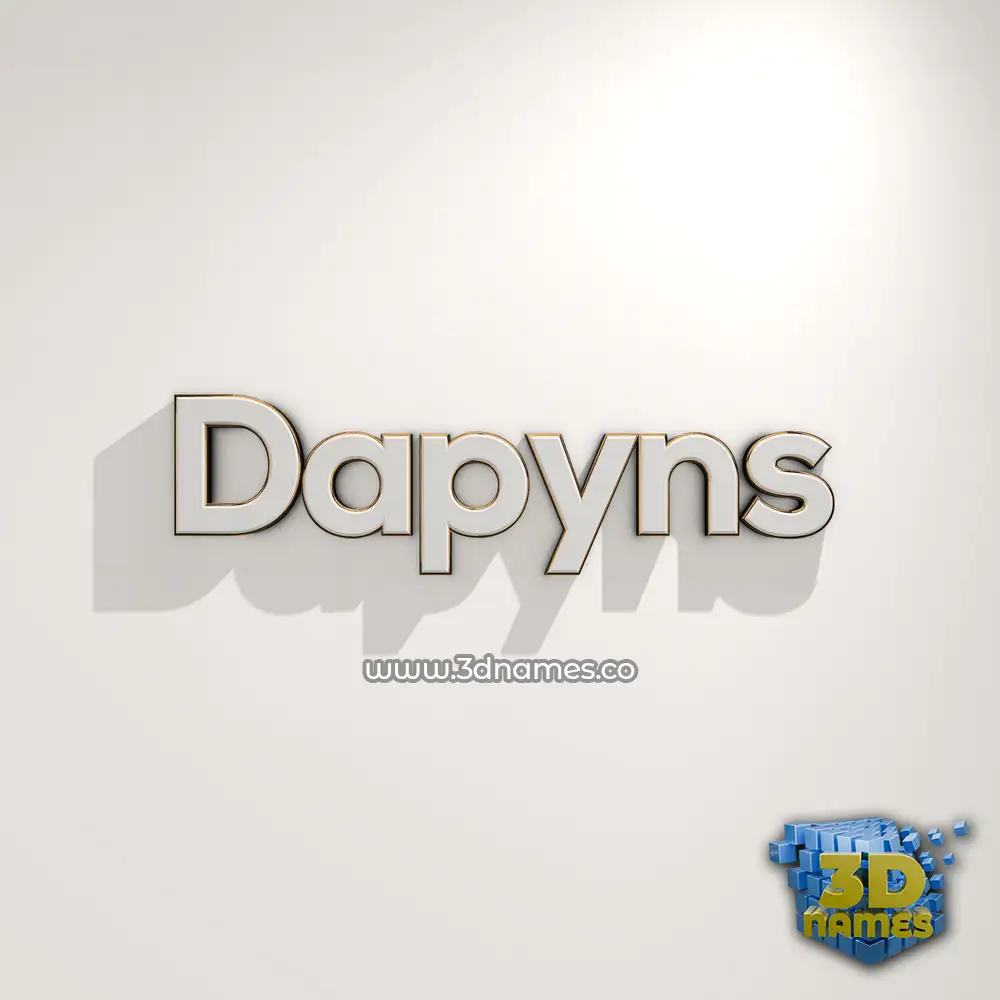 dapyns in White Logo Warm style - 3D name wallpaper