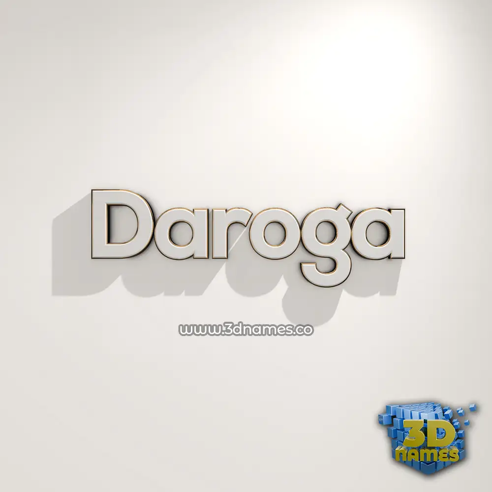 daroga in White Logo Warm style - 3D name wallpaper