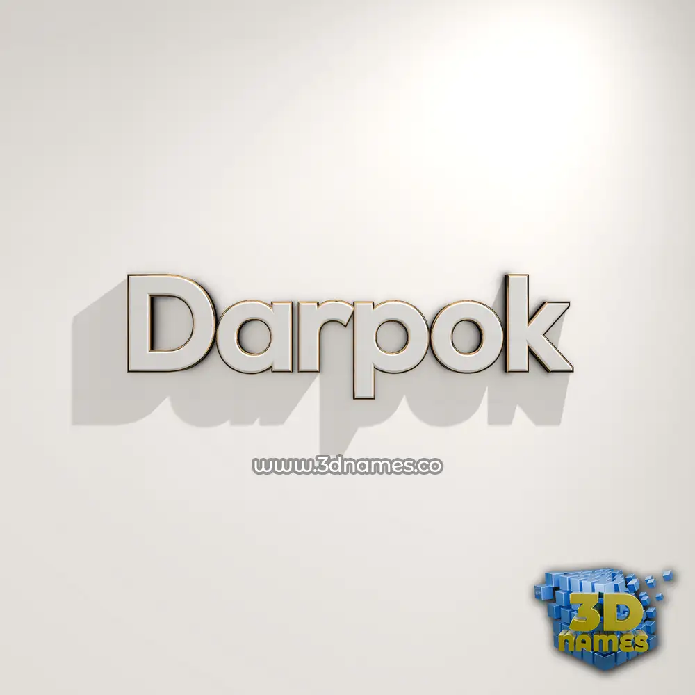 darpok in White Logo Warm style - 3D name wallpaper