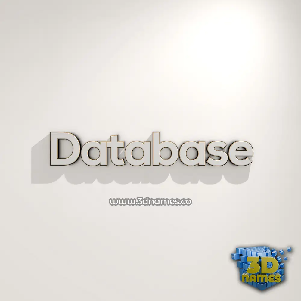 database in White Logo Warm style - 3D name wallpaper