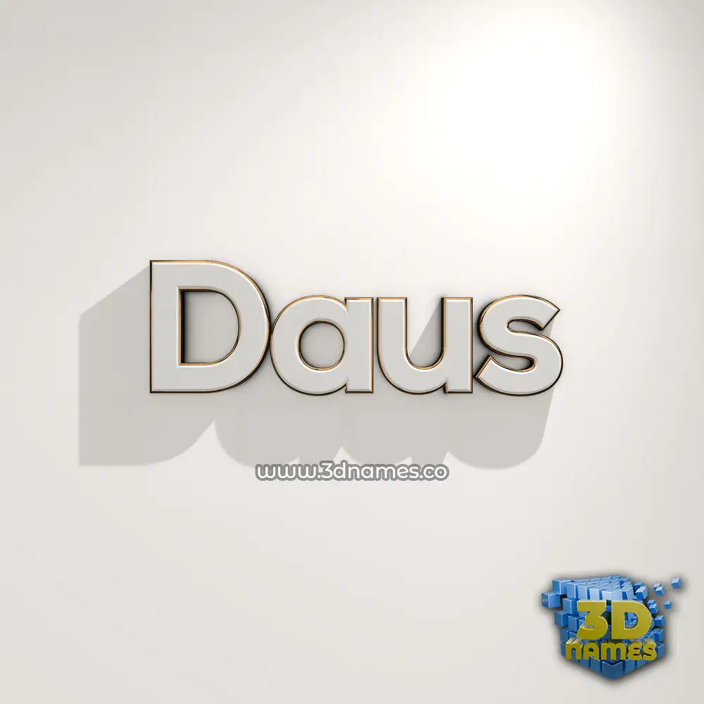 daus in White Logo Warm style - 3D name wallpaper