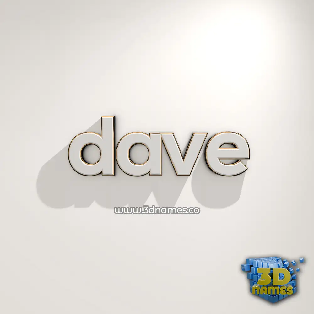 dave in White Logo Warm style - 3D name wallpaper