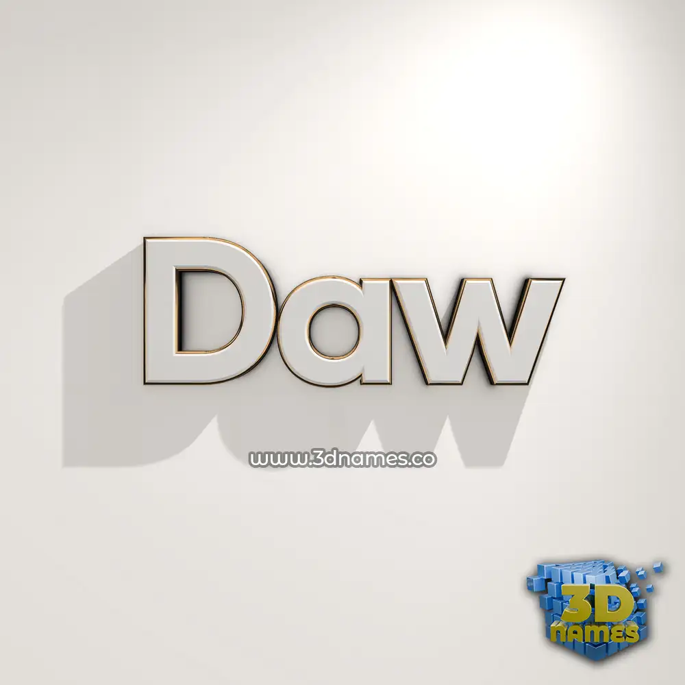 daw in White Logo Warm style - 3D name wallpaper