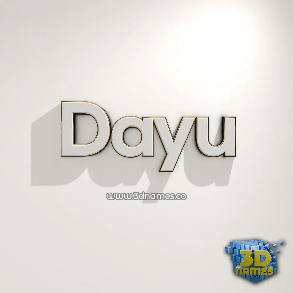 dayu in White Logo Warm style - 3D name wallpaper