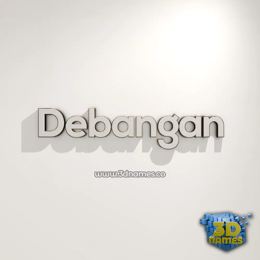 debangan in White Logo Warm style - 3D name wallpaper