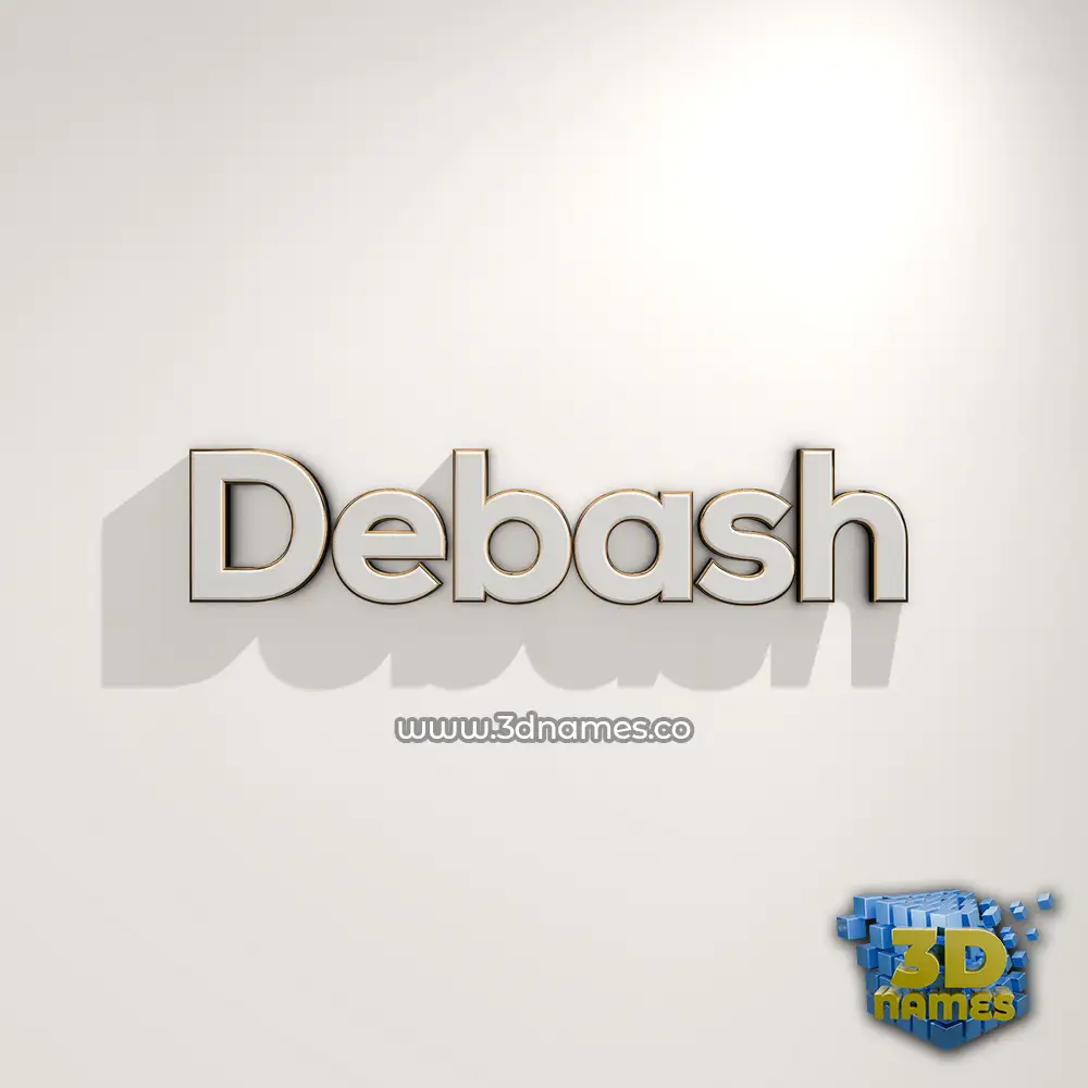 debash in White Logo Warm style - 3D name wallpaper