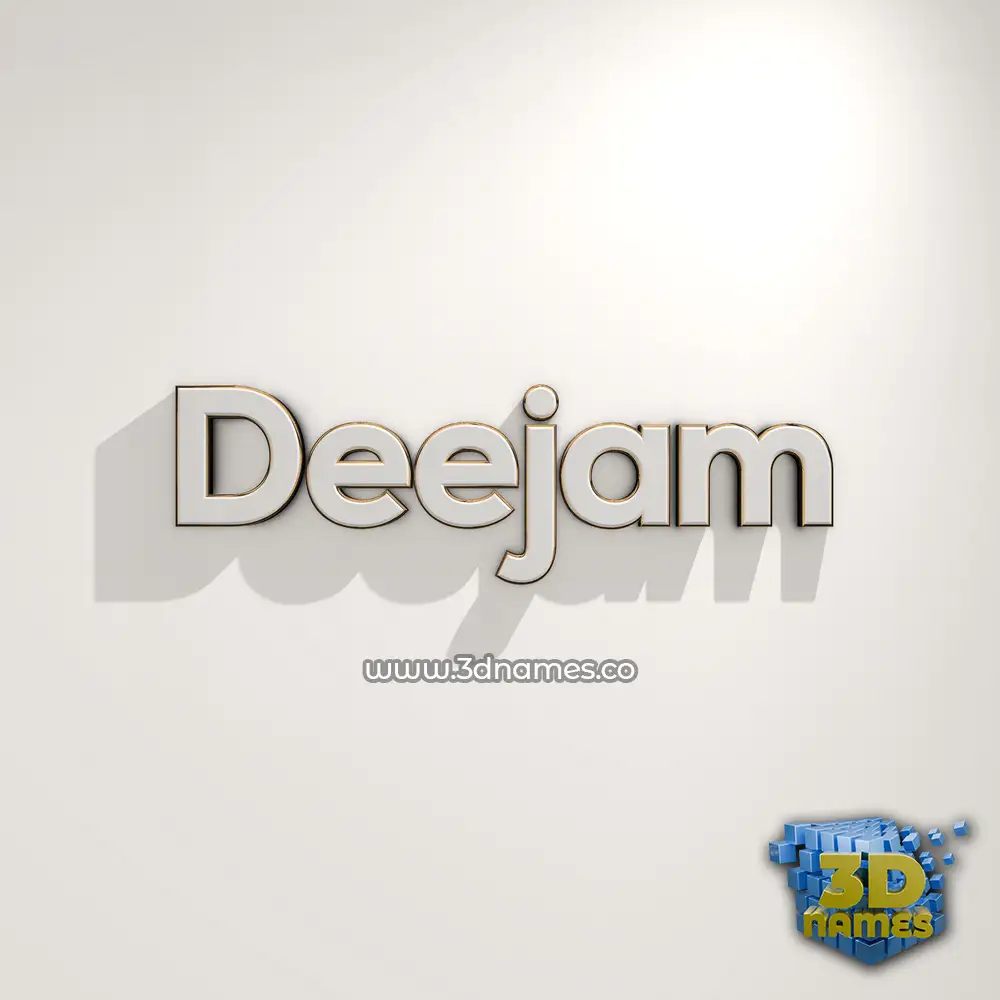 deejam in White Logo Warm style - 3D name wallpaper