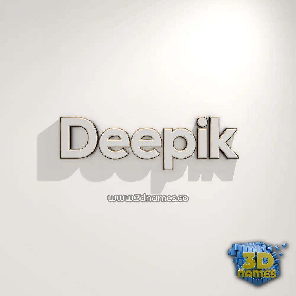 deepik in White Logo Warm style - 3D name wallpaper