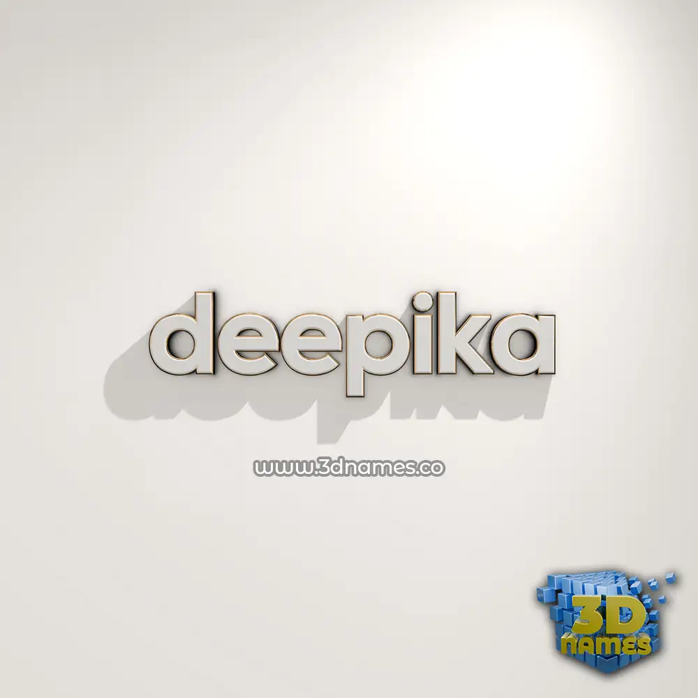 deepika in White Logo Warm style - 3D name wallpaper