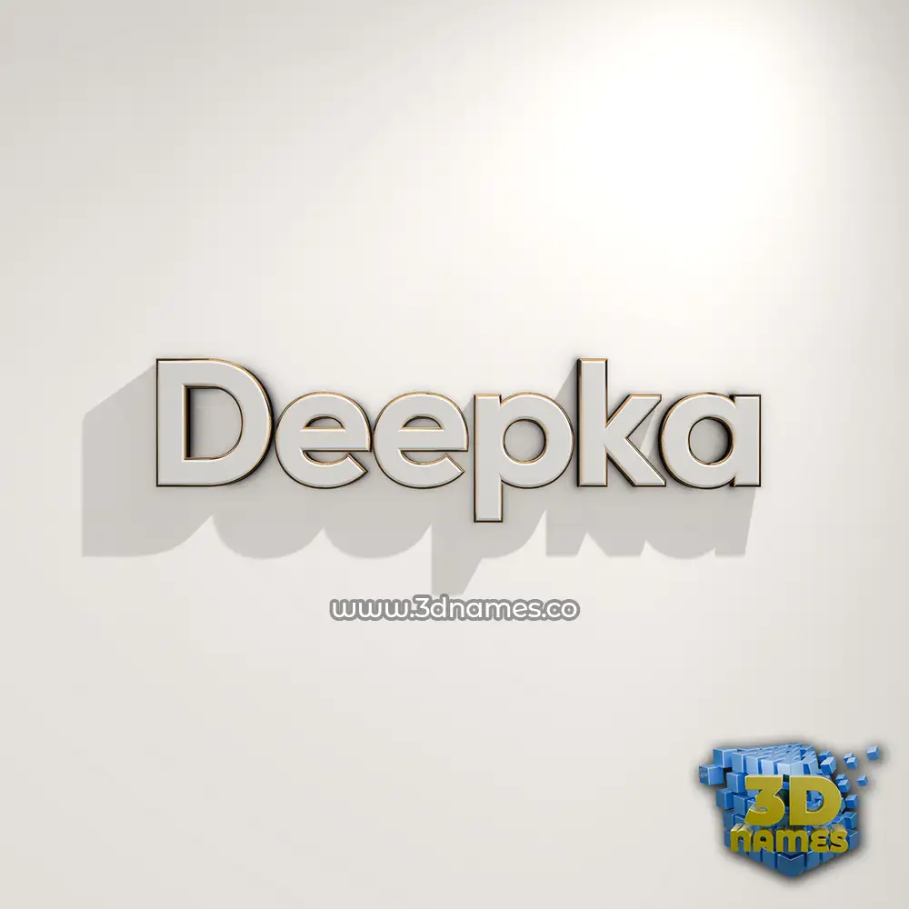 deepka in White Logo Warm style - 3D name wallpaper
