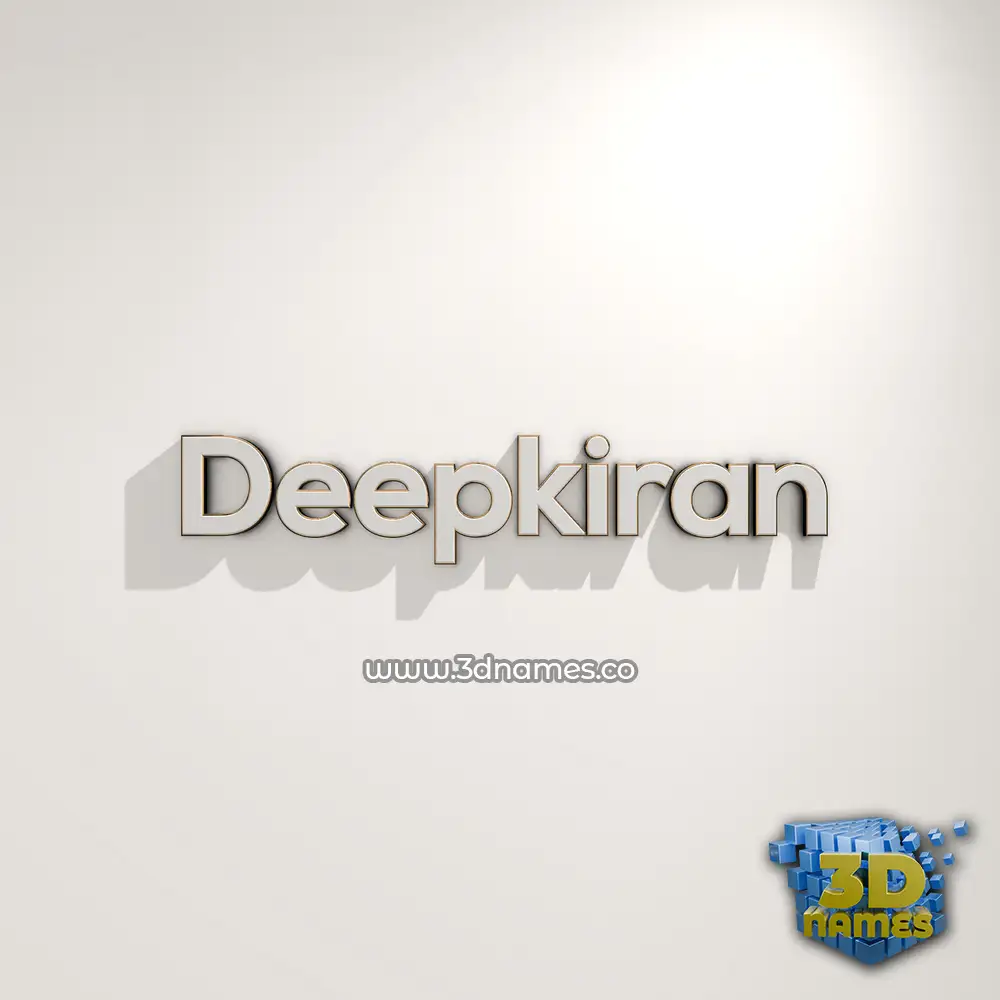 deepkiran in White Logo Warm style - 3D name wallpaper