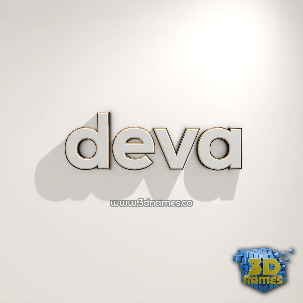 deva in White Logo Warm style - 3D name wallpaper