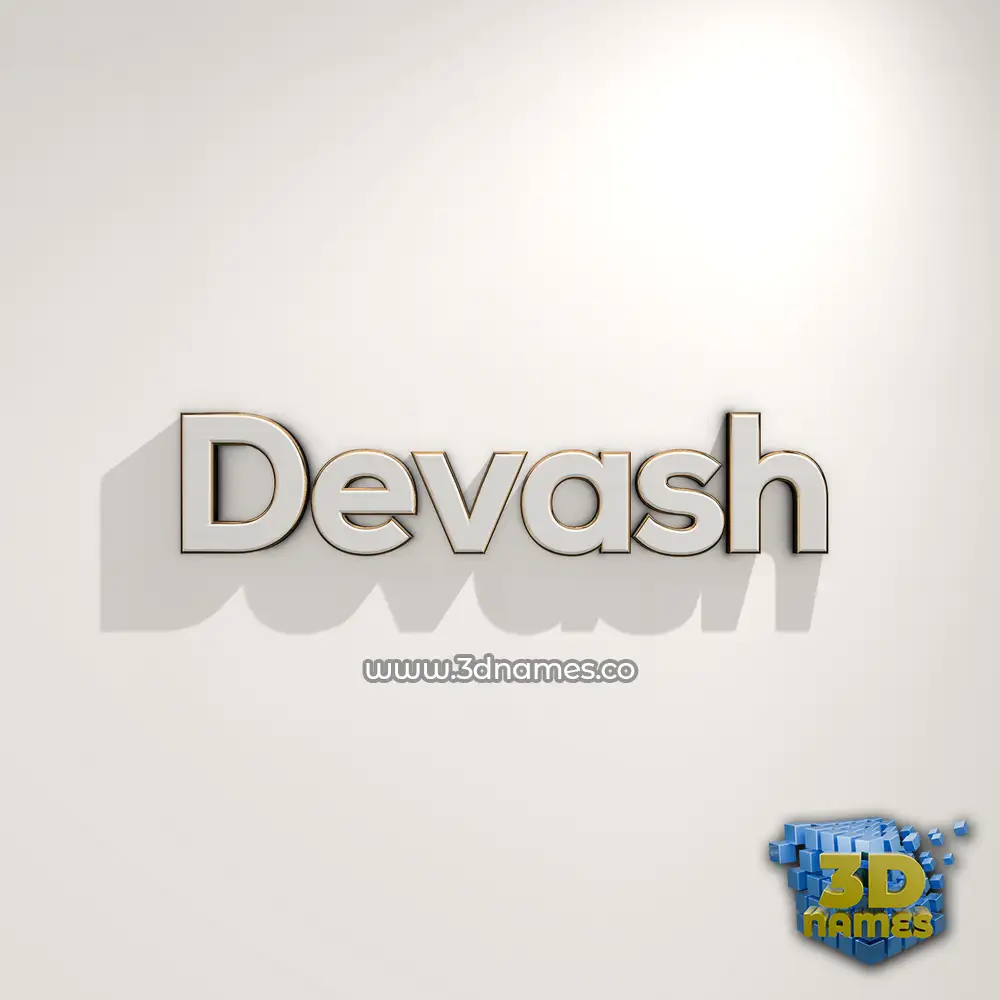 devash in White Logo Warm style - 3D name wallpaper