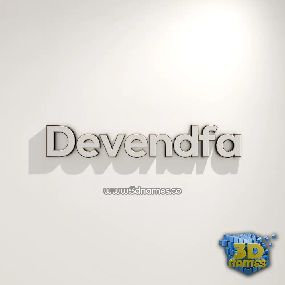 devendfa in White Logo Warm style - 3D name wallpaper