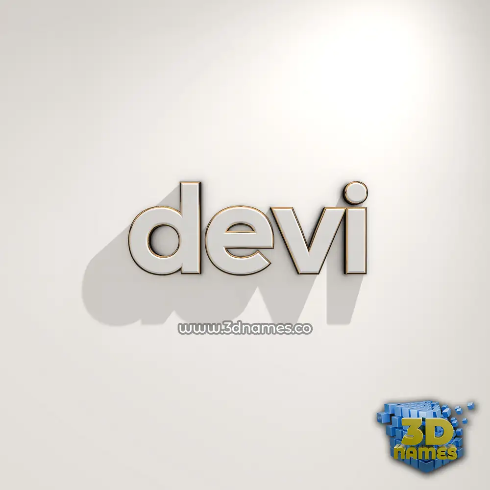 devi in White Logo Warm style - 3D name wallpaper