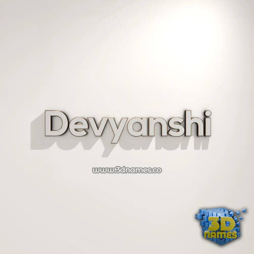 devyanshi in White Logo Warm style - 3D name wallpaper
