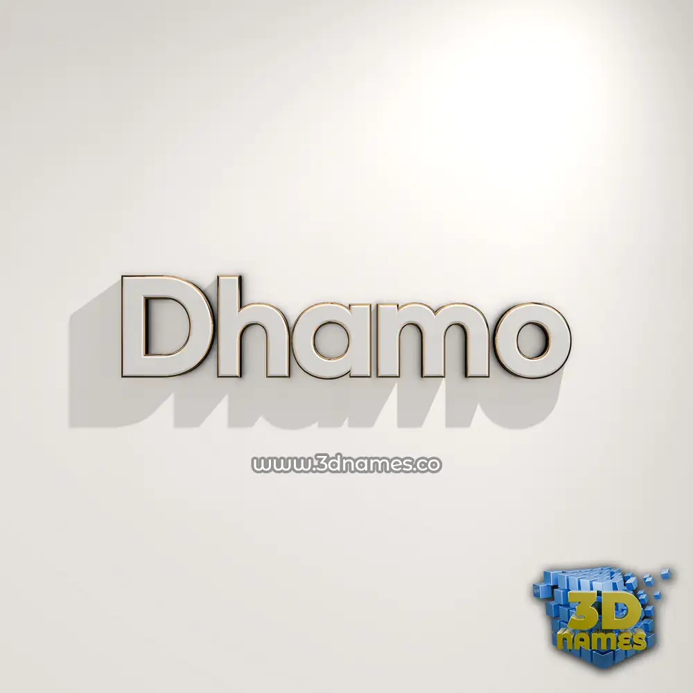 dhamo in White Logo Warm style - 3D name wallpaper