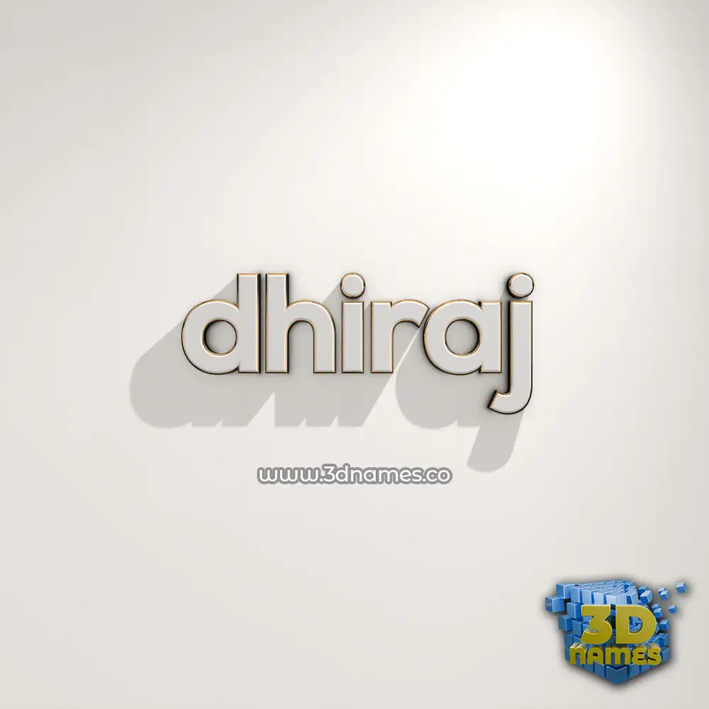 dhiraj in White Logo Warm style - 3D name wallpaper