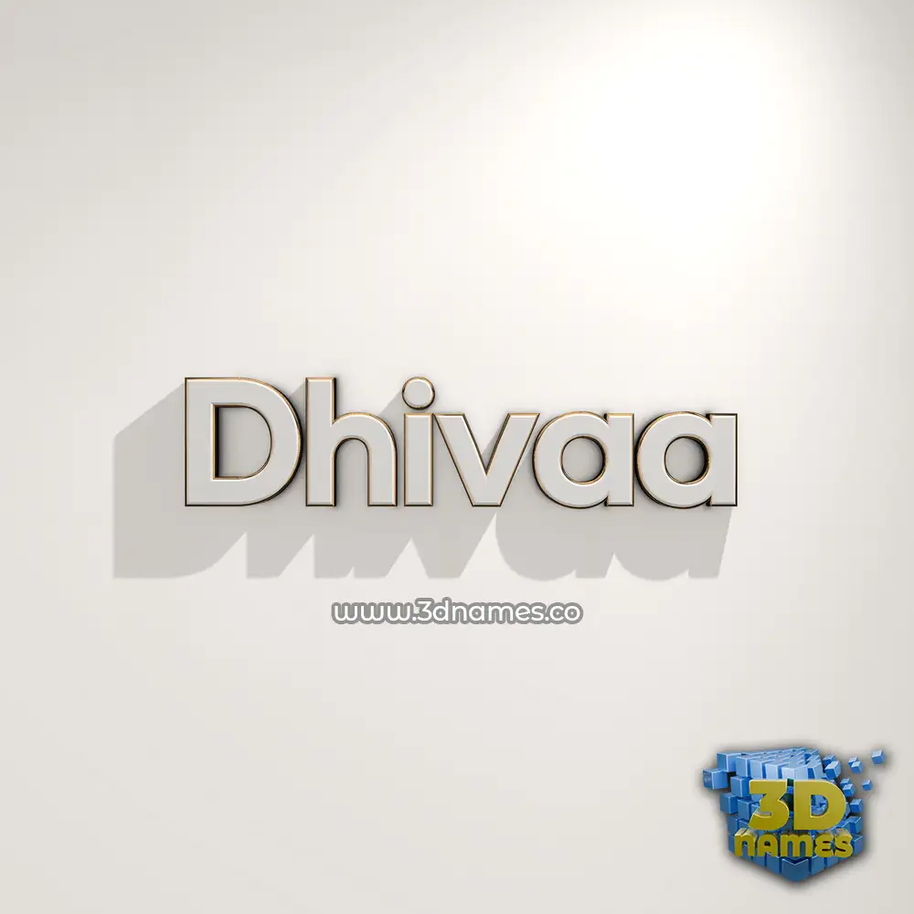 dhivaa in White Logo Warm style - 3D name wallpaper