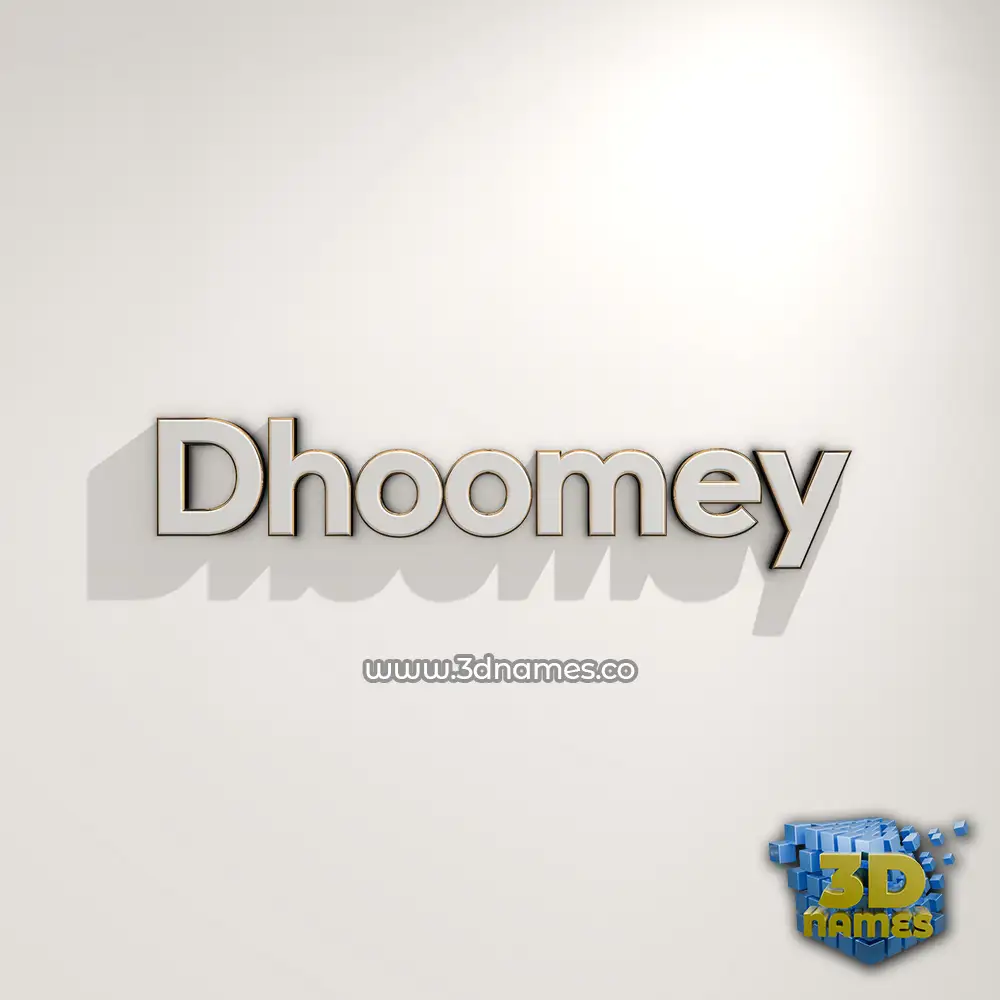 dhoomey in White Logo Warm style - 3D name wallpaper
