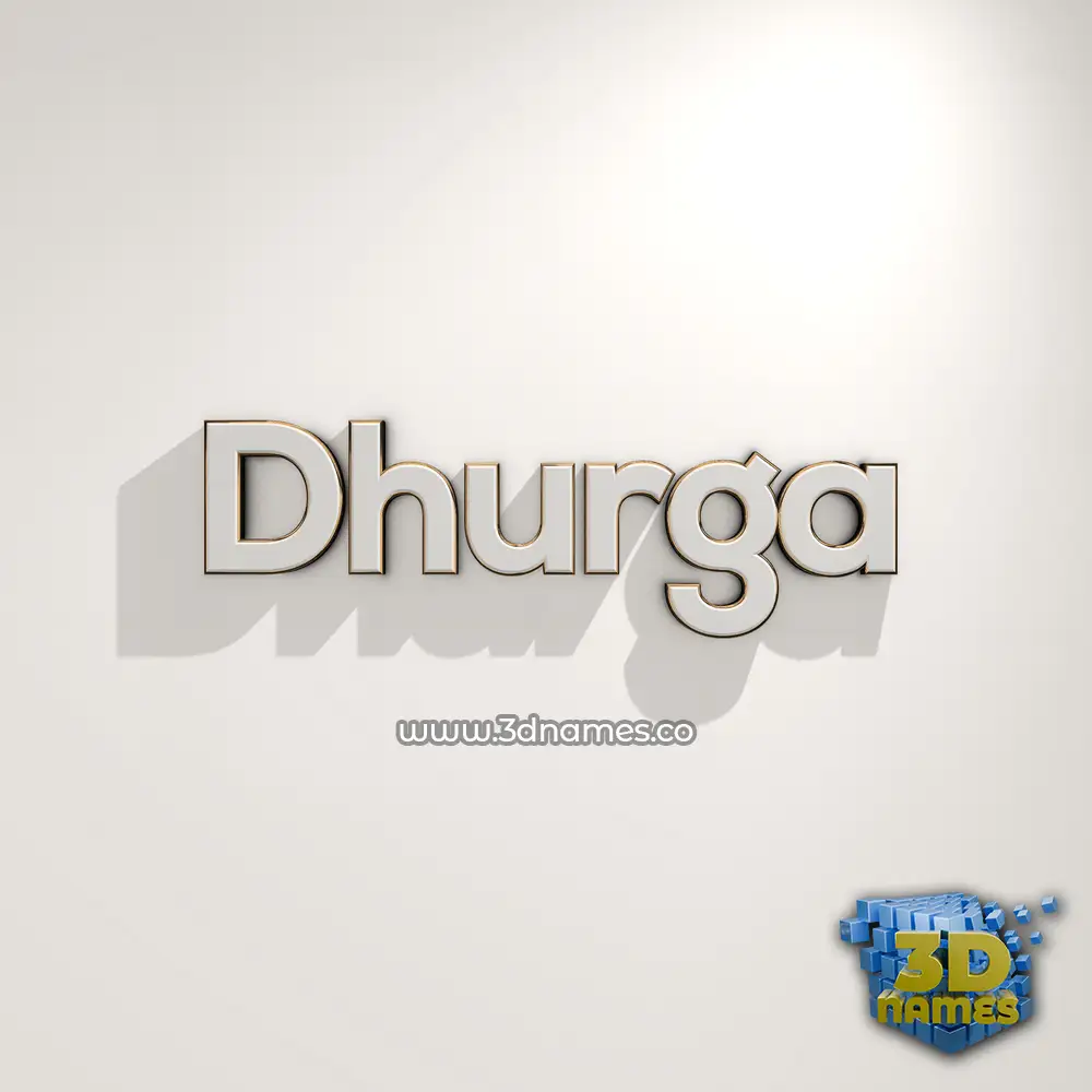dhurga in White Logo Warm style - 3D name wallpaper