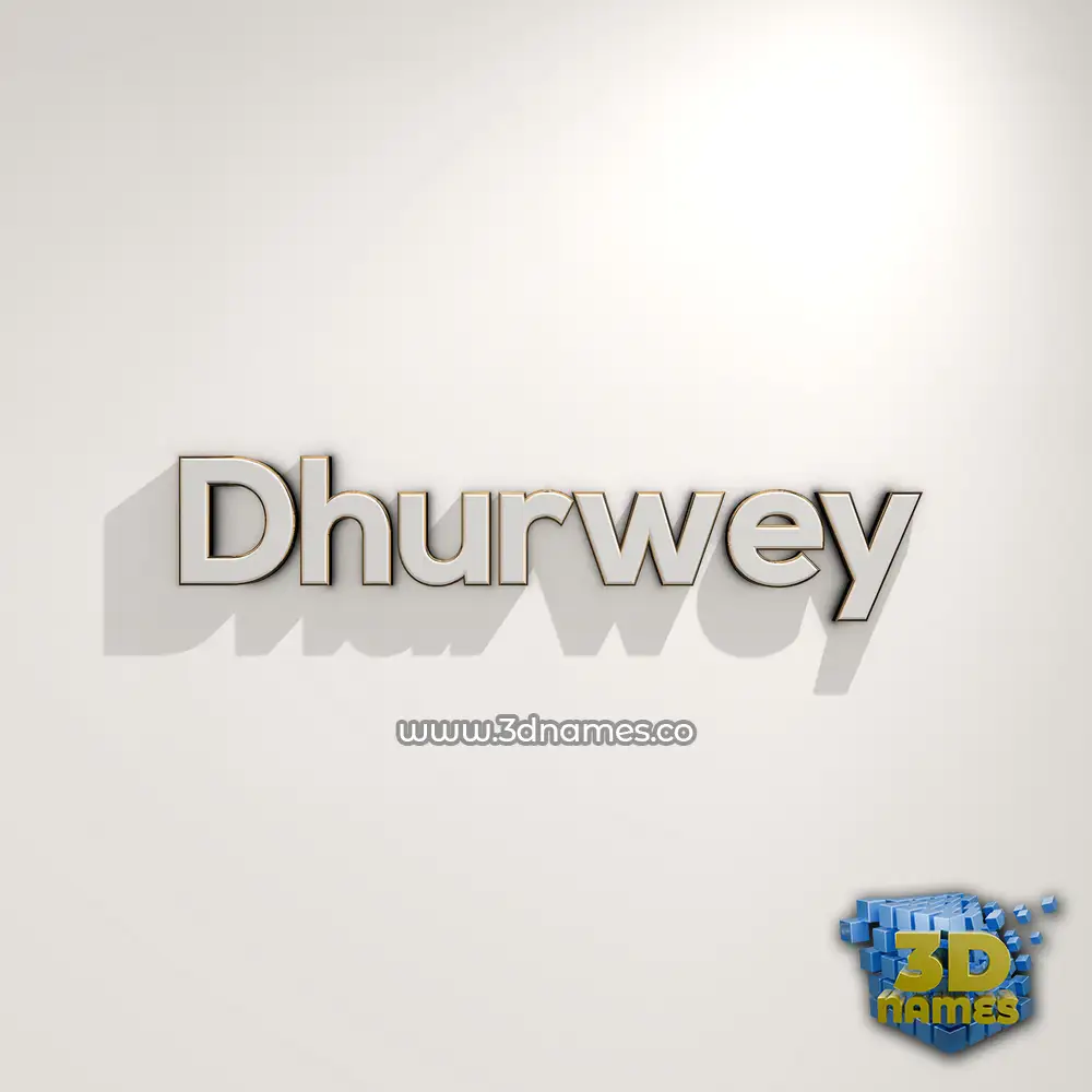 dhurwey in White Logo Warm style - 3D name wallpaper