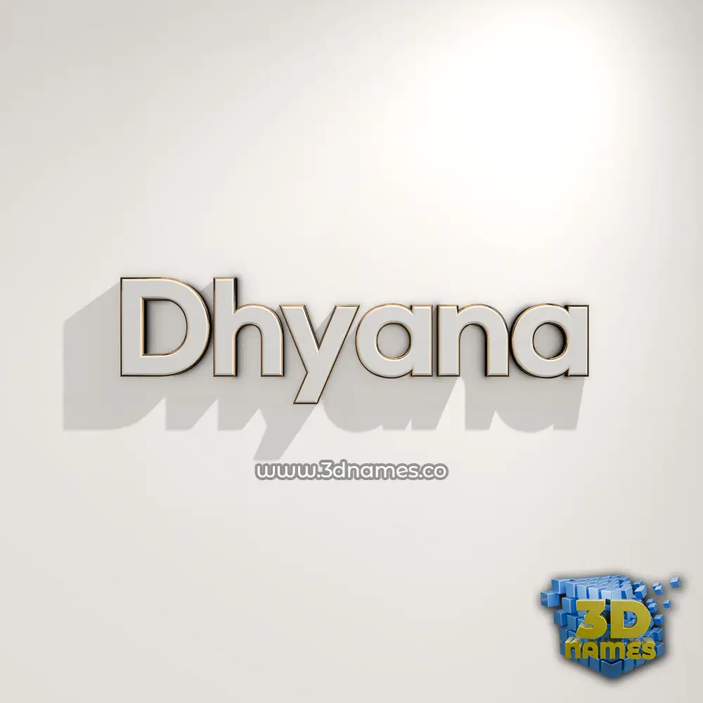 dhyana in White Logo Warm style - 3D name wallpaper