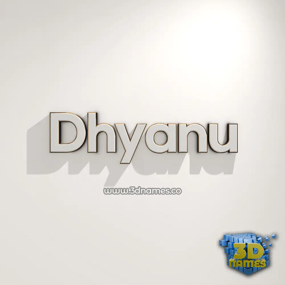 dhyanu in White Logo Warm style - 3D name wallpaper