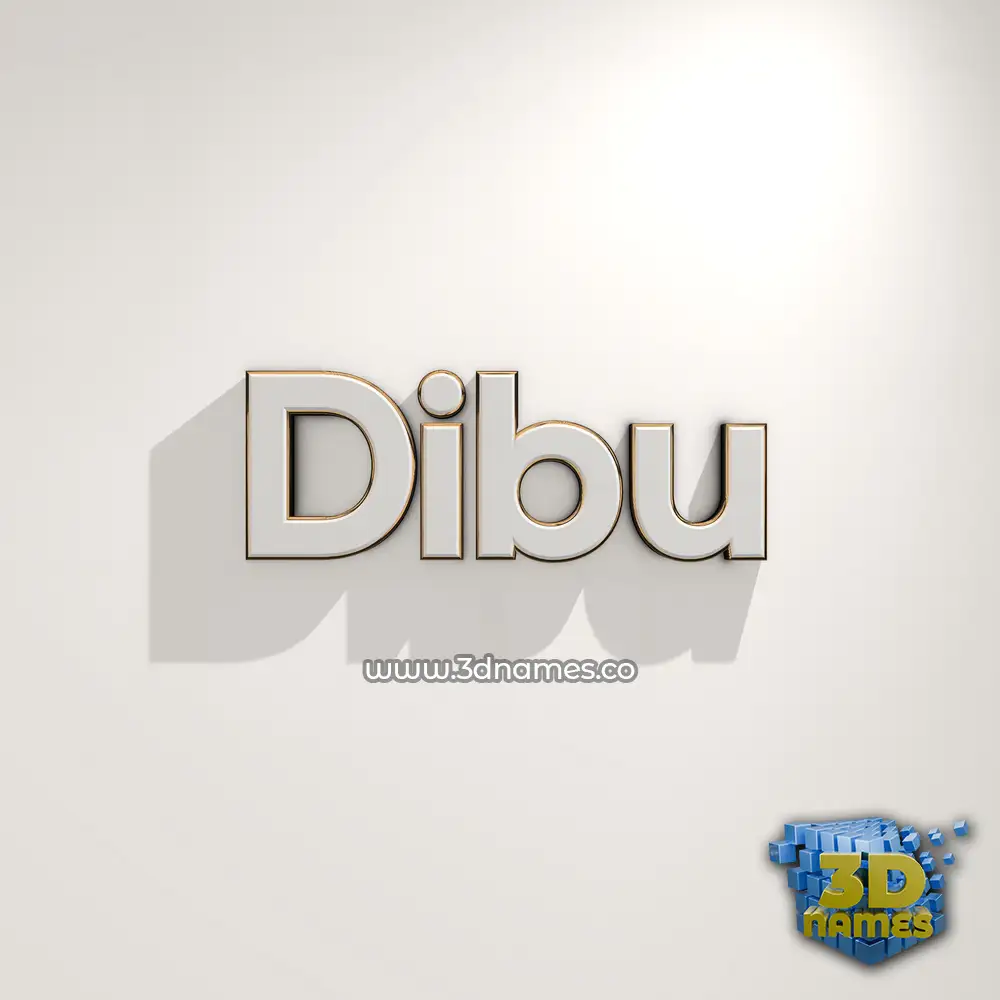 dibu in White Logo Warm style - 3D name wallpaper